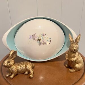 Vintage Taylor Smith Ever Yours Boutonniere Casserole Dish w/Lid (brass handle)